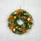 11-Inch Orange Mixed Floral Spring Wreath Small Artificial Flower Accent for Door or Wall